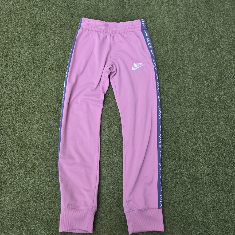 Nike Sweatpants Girls Large Pink/gray Drawstring